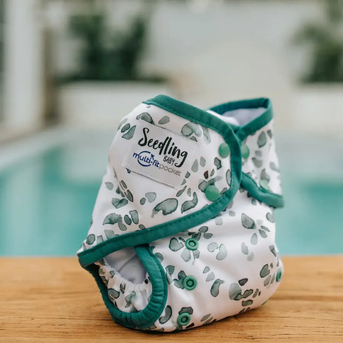 CUSTOMER MARKETPLACE | Seedling Baby Multi-fit Pocket Nappy | DELAMINATED COVER + SLACK ELASTICS
